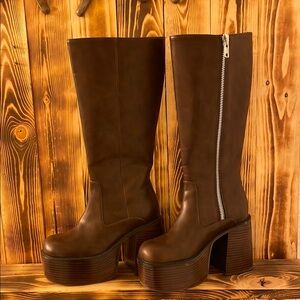 Vintage Chocolate Brown Knee High Boots